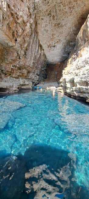Blue Cave-Green caves-Lopud Sandy beach - tour with drink - From the last wooden pier: how the day starts