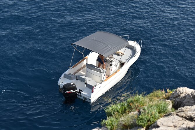 Boat rental in Dubrovnik Croatia. Cruise around Dubrovnik coast and islands - Blue Cave snorkeling on Kolocep, plus calm-cove swimming time