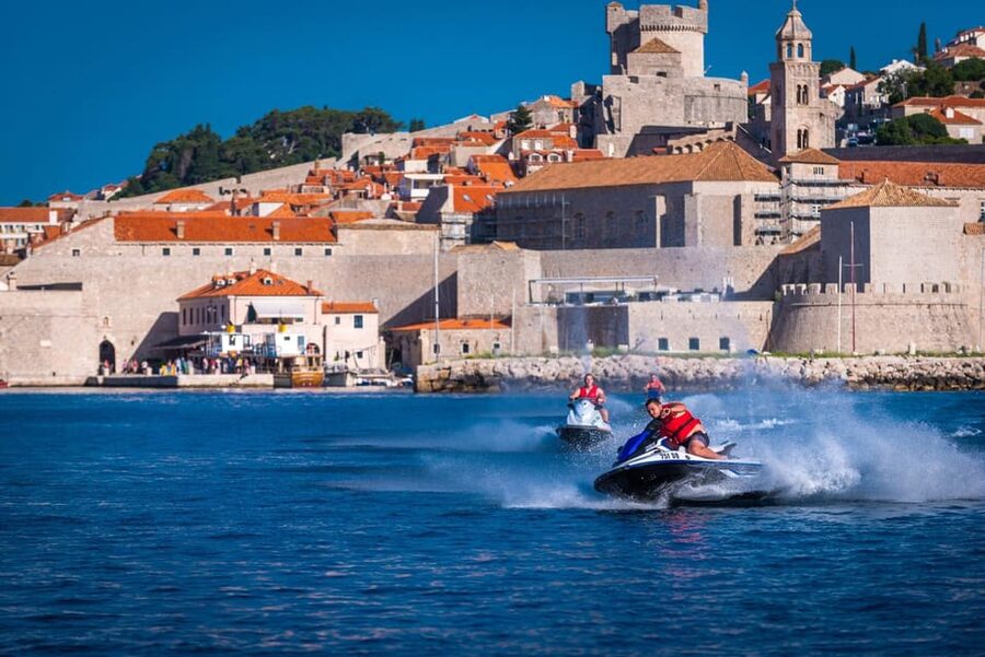 Dubrovnik: Jet Ski Tour - Lokrum Island and the Old Town Walls, seen from below