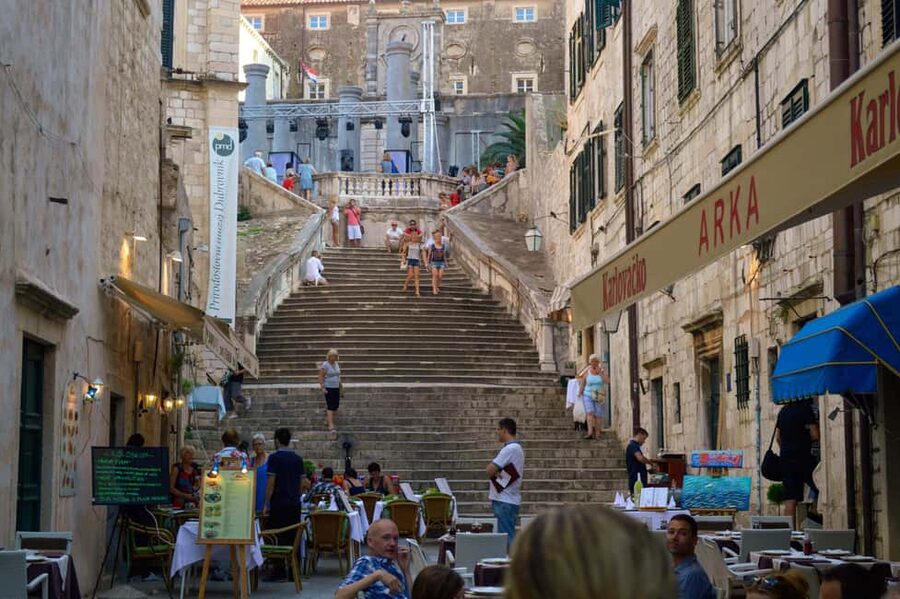 Dubrovnik: Pile Gate & Old Town with Spices and Hidden Gems - Jesuit Stairs and Luža Square: the view you work for