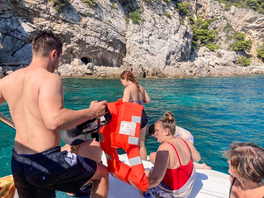 From Dubrovnik/Cavtat: Blue Cave, Sunj Beach Speed Boat Tour - On-Board Drinks, Snorkel Gear, and the Music Factor