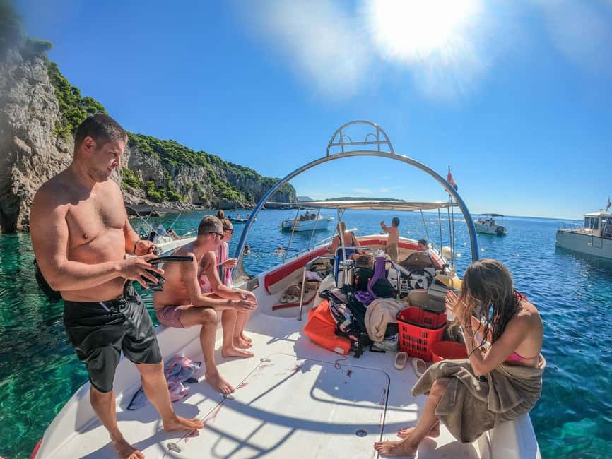 From Dubrovnik: Elaphiti Islands & Blue Cave Speedboat Tour - Sunj Beach on Lopud: sandy time, swim breaks, and beach club costs
