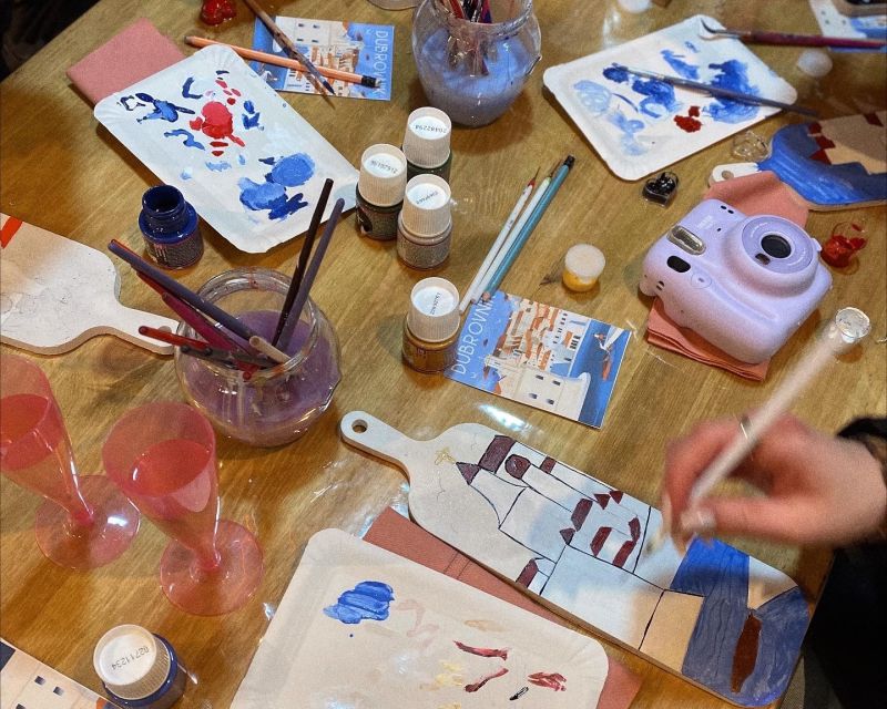 Paint, Sip, and Savor Local Flavors: Unique Local Experience - Inside the Art Studio Atmosphere in Old Town Dubrovnik