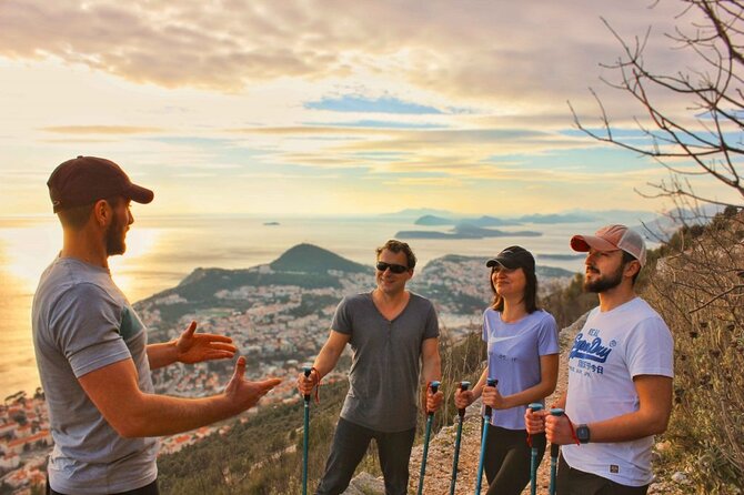 Panoramic Sunset Hike - The first viewpoint stop, Walls of Dubrovnik at golden hour
