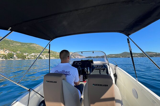 Private Speedboat Tour | Caves Beaches Islands and more - Kolocep Island (1 hour): cliffs, beaches, and the Blue Cave call