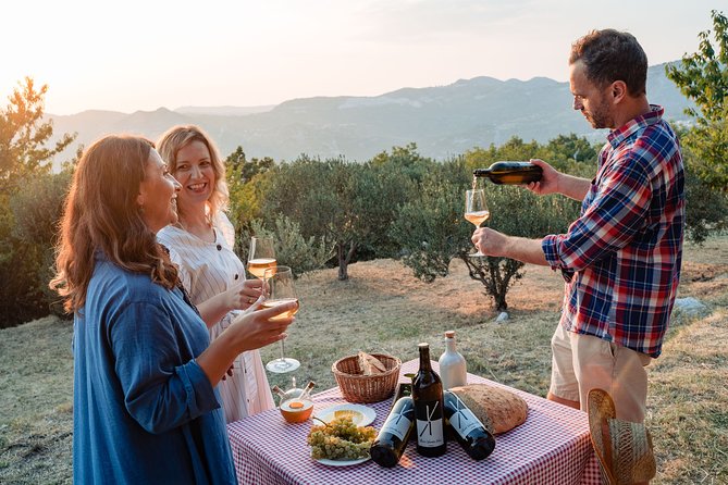 Sunset wine tasting in vineyard - What You Taste at Golden Hour, Wine, Olive Oil, and Liqueurs